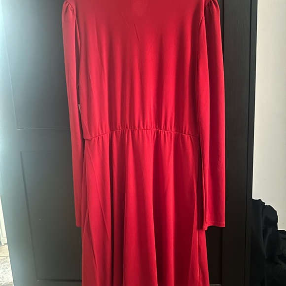 Nine West Vibrant Red Long Sleeve Wrap Dress - Picture 5 of 5